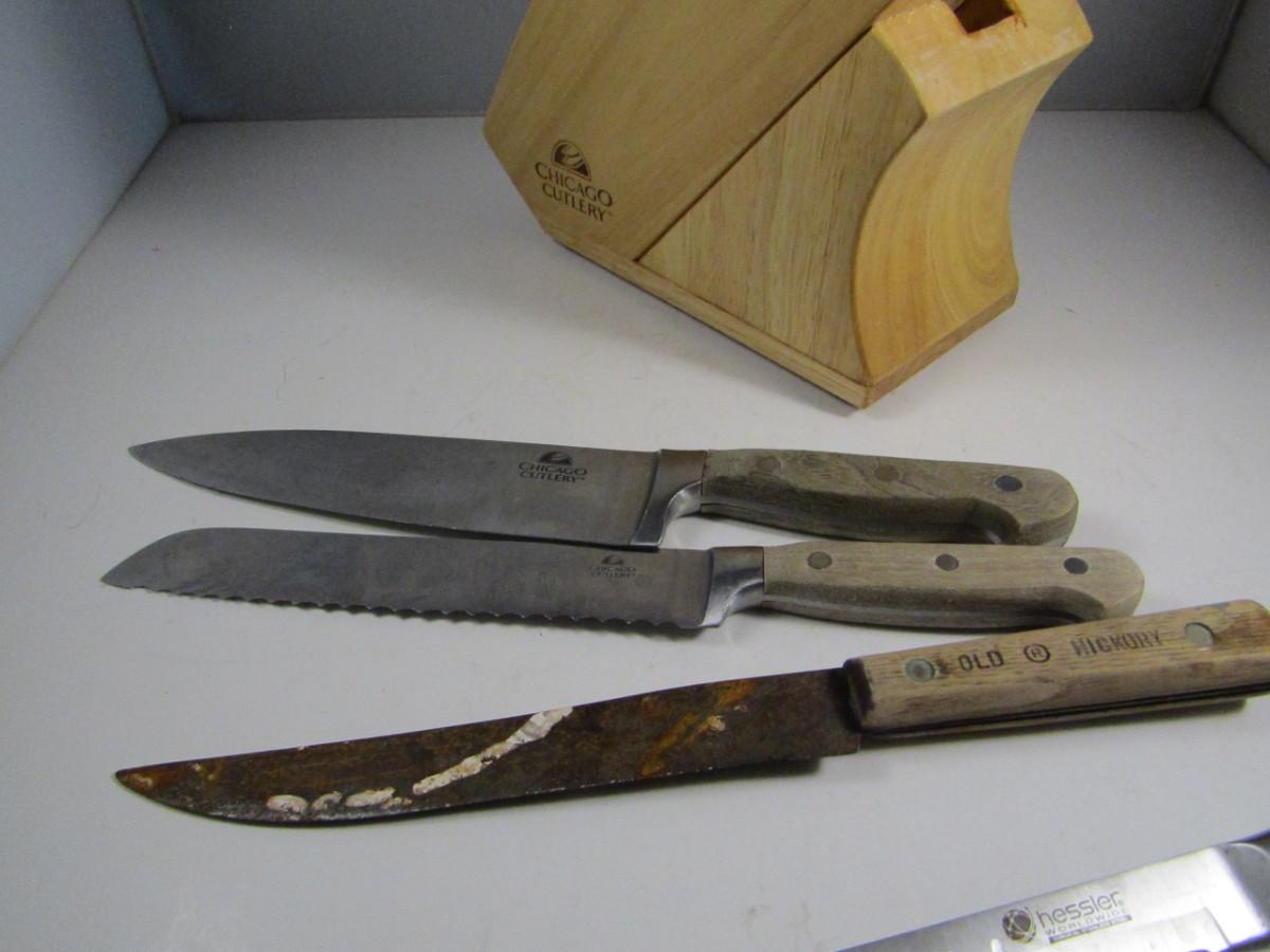 Lot 3 Surgical Stainless Steel Knives Silver Hessler Worldwide
