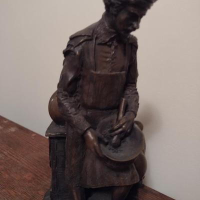 Heavy Resin Bronze Finish '18th Century Apothecary' Statuette by Rick Lewis #1301