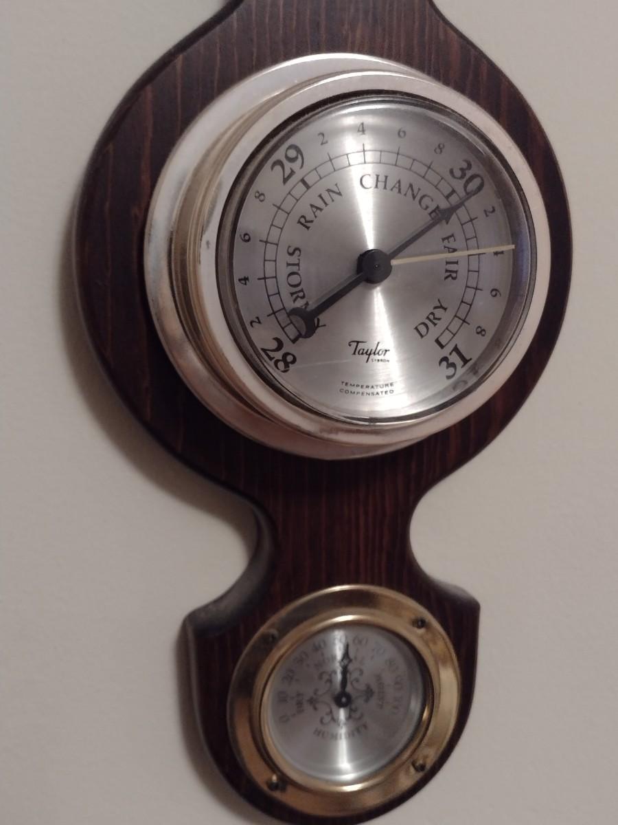 Wall thermometer, hygrometer and barometer