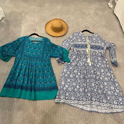 612 R. Vivomos Boho Floral Dresses and Straw Hat