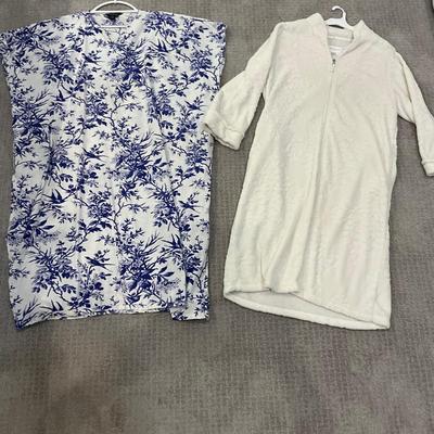 621 J. Peterman Blue and White Cotton  with Carol Hockman House Dress