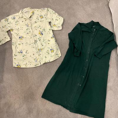 624 Lot of Coldwater Creek Jersey Robe with Vermont Country Store Flannel Sleepwear