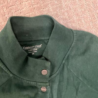 624 Lot of Coldwater Creek Jersey Robe with Vermont Country Store Flannel Sleepwear
