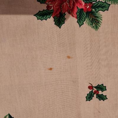 Lot #58  Vintage Cotton Christmas Tablecloth