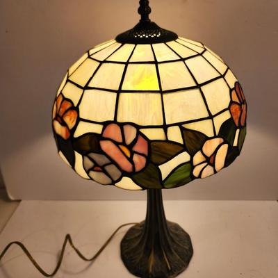 Lot #60  Stained Glass Style Table Lamp - works