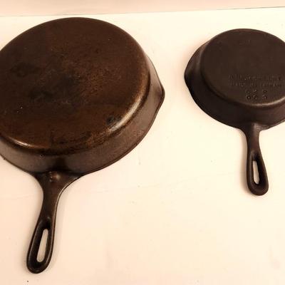 Lot #61  Lot of 2 vintage Cast Iron Skillets