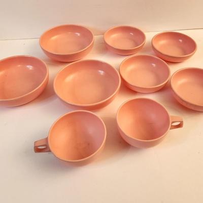 Lot #64  Vintage Harmony House Pink Melmac - "Catalina" - 9 pieces