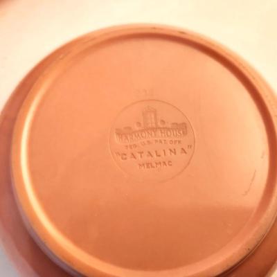 Lot #64  Vintage Harmony House Pink Melmac - "Catalina" - 9 pieces