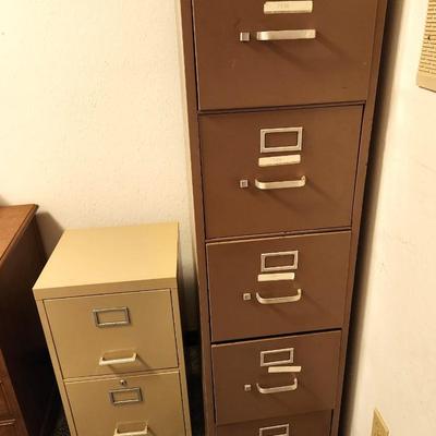 Lot #79 Lot of 2 standard Metal File Cabinets