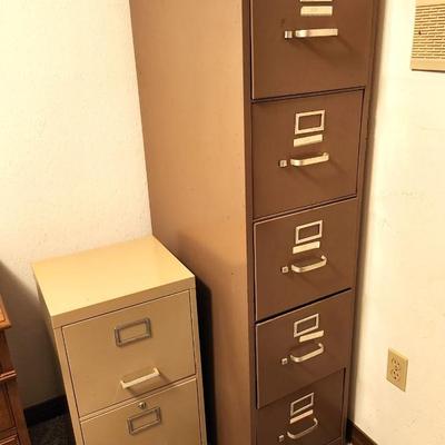 Lot #79 Lot of 2 standard Metal File Cabinets