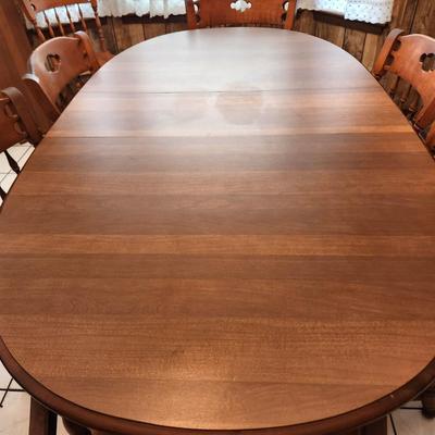 Lot #87 Vintage Colonial Style Dining Table and Chairs - 1970's