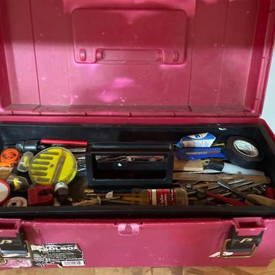 Tools box with misc tools and hardware