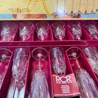 Raffaelo Crystal glasses 6 Champage 6 Wine/ water new in Box