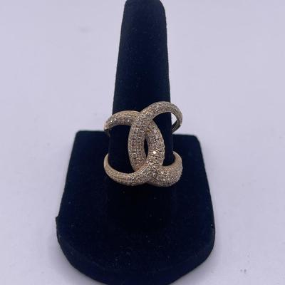 Effy 14K Yellow Gold Diamond Pave Fashion Ring