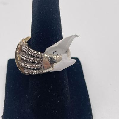 Lagos Sterling Silver & Yellow Diamond Embrace Caviar Beaded Ring, Wide