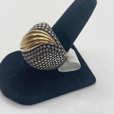 Lagos Caviar Cocktail Ring, Sterling & 18K Gold