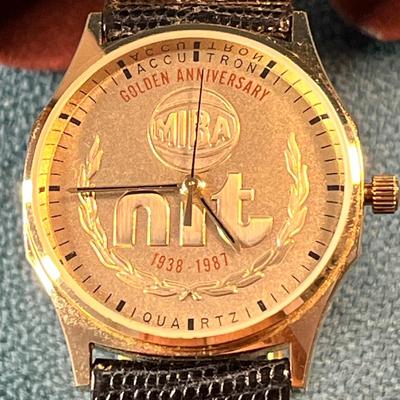 NEW IN CASE COMMEMORATIVE NIT BASKETBALL ACCUTRON WATCH