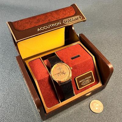 NEW IN CASE COMMEMORATIVE NIT BASKETBALL ACCUTRON WATCH
