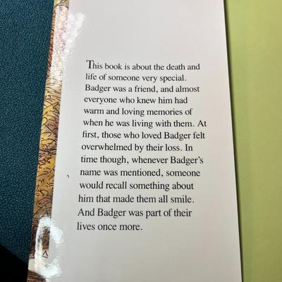 "BADGER'S PARTING GIFTS" CHILDREN'S BOOK by SUSAN VARLEY