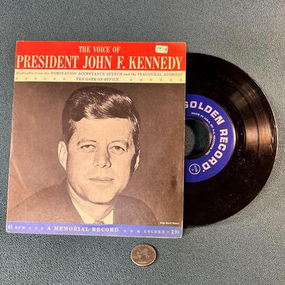 PRESIDENT JOHN F. KENNEDY SPEECHES ON 45 rpm RECORD