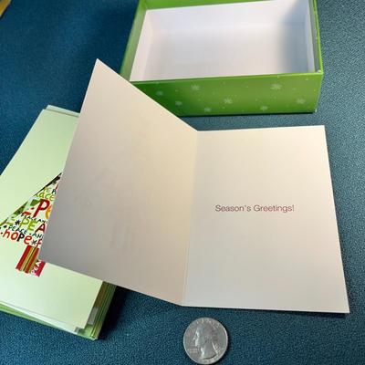 BOX OF SMALL CHRISTMAS CARDS 15 COUNT WITH ENVELOPES UNUSED