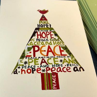 BOX OF SMALL CHRISTMAS CARDS 15 COUNT WITH ENVELOPES UNUSED