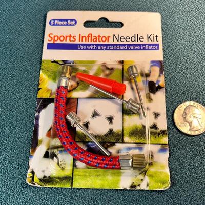 5 PIECE SPORTS INFLATOR NEEDLE KIT NEW IN PACKAGE