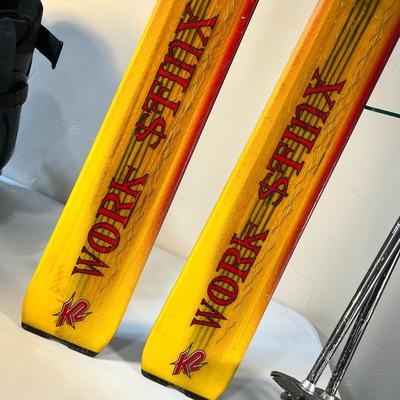 K2 "WORK STINX" TELEMARK SKIS, GARMONT BOOTS & POLES SET