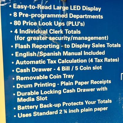 SHARP ELECTRONIC CASH REGISTER w/ INSTRUCTIONS, KEY  MODEL XE-A106