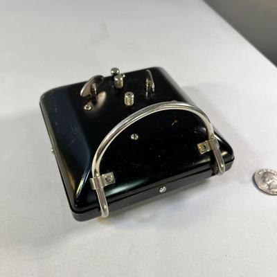 COOL VINTAGE ART DECO BLACK & WHITE ALARM CLOCK