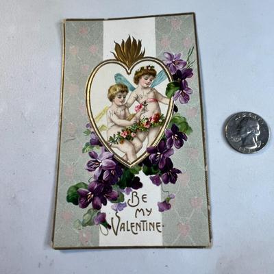 OLD TIME FANCY VALENTINE POSTCARD MADE IN GERMANY 