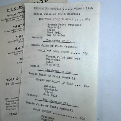 OLD "THE DOLL HOUSE" RESTAURANT MENU 1513 S. MAIN ST SALT LAKE CITY