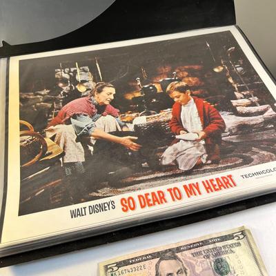 LOBBY CARDS SET DISNEY's "SO DEAR TO MY HEART" ORIGINAL 11" x 14" SET OF 9 IN BINDER
