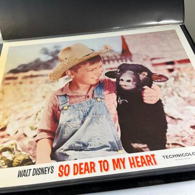 LOBBY CARDS SET DISNEY's "SO DEAR TO MY HEART" ORIGINAL 11" x 14" SET OF 9 IN BINDER