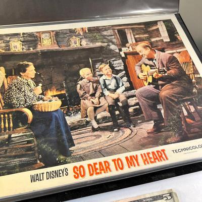 LOBBY CARDS SET DISNEY's "SO DEAR TO MY HEART" ORIGINAL 11" x 14" SET OF 9 IN BINDER