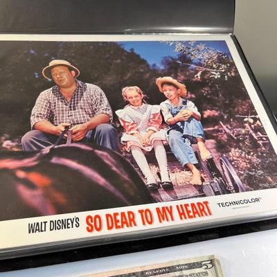 LOBBY CARDS SET DISNEY's "SO DEAR TO MY HEART" ORIGINAL 11" x 14" SET OF 9 IN BINDER