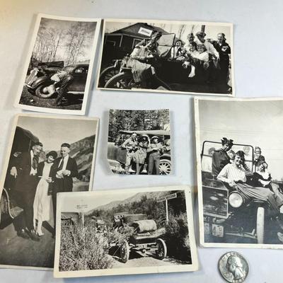 OLD TIME CARS & PEOPLE PHOTOS CIRCA 1920's  6 PIECES
