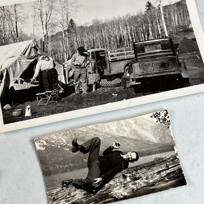 EARLY OUTDOORS HUNTING CANOEING PHOTOS X 4