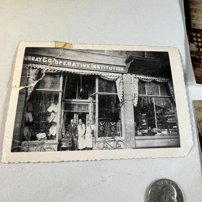 GROUP OF 3 EARLY GENERAL STORE PHOTOS- 1 EXTERIOR (MURRAY), 2 INTERIOR