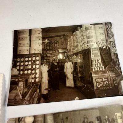 GROUP OF 3 EARLY GENERAL STORE PHOTOS- 1 EXTERIOR (MURRAY), 2 INTERIOR