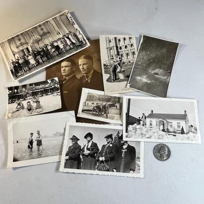 ASSORTMENT OF VINTAGE PHOTOS DIFFERENT THEMES 9 COUNT