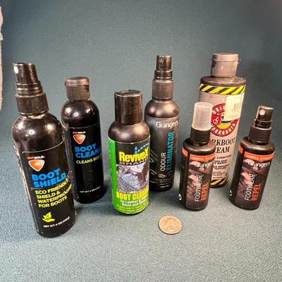 ASSORTMENT OF WORK BOOT CLEANER PRODUCTS 7 COUNT