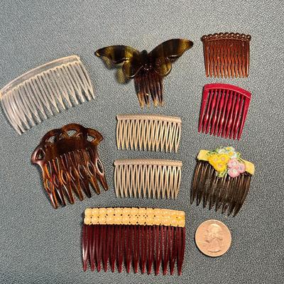GROUP OF 9 ASSORTED VINTAGE HAIR COMBS