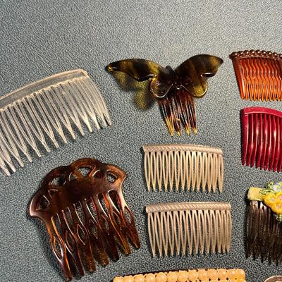GROUP OF 9 ASSORTED VINTAGE HAIR COMBS