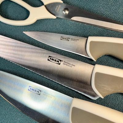 4 PIECE IKEA KITCHEN KNIFE, SCISSORS SET