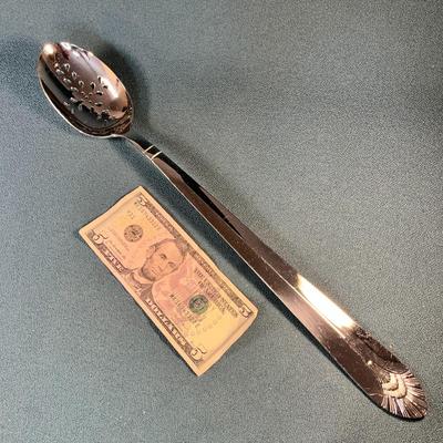 VERY LONG HANDLED FANCY SLOTTED SERVING SPOON