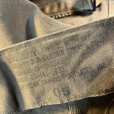 U.S. ARMY GREEN CANVAS DUFFLE BAG w/ SHOULDER STRAPS, HANDLE