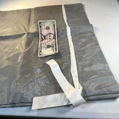 LARGE SHIMMERY SILVER GIFT BAG WITH WHITE SATIN RIBBON DRAW STRING CLOSURE