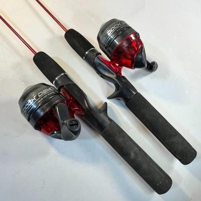 ZEBCO "DOCK DEMON" SHORTIE FISHING POLES X2  TAKE YOUR GRANDKIDS FISHING!