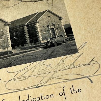 HEBER J. GRANT STAMPED BELVEDERE CHAPEL FUNDRAISER CARD-JOSEPH F. SMITH DONATES